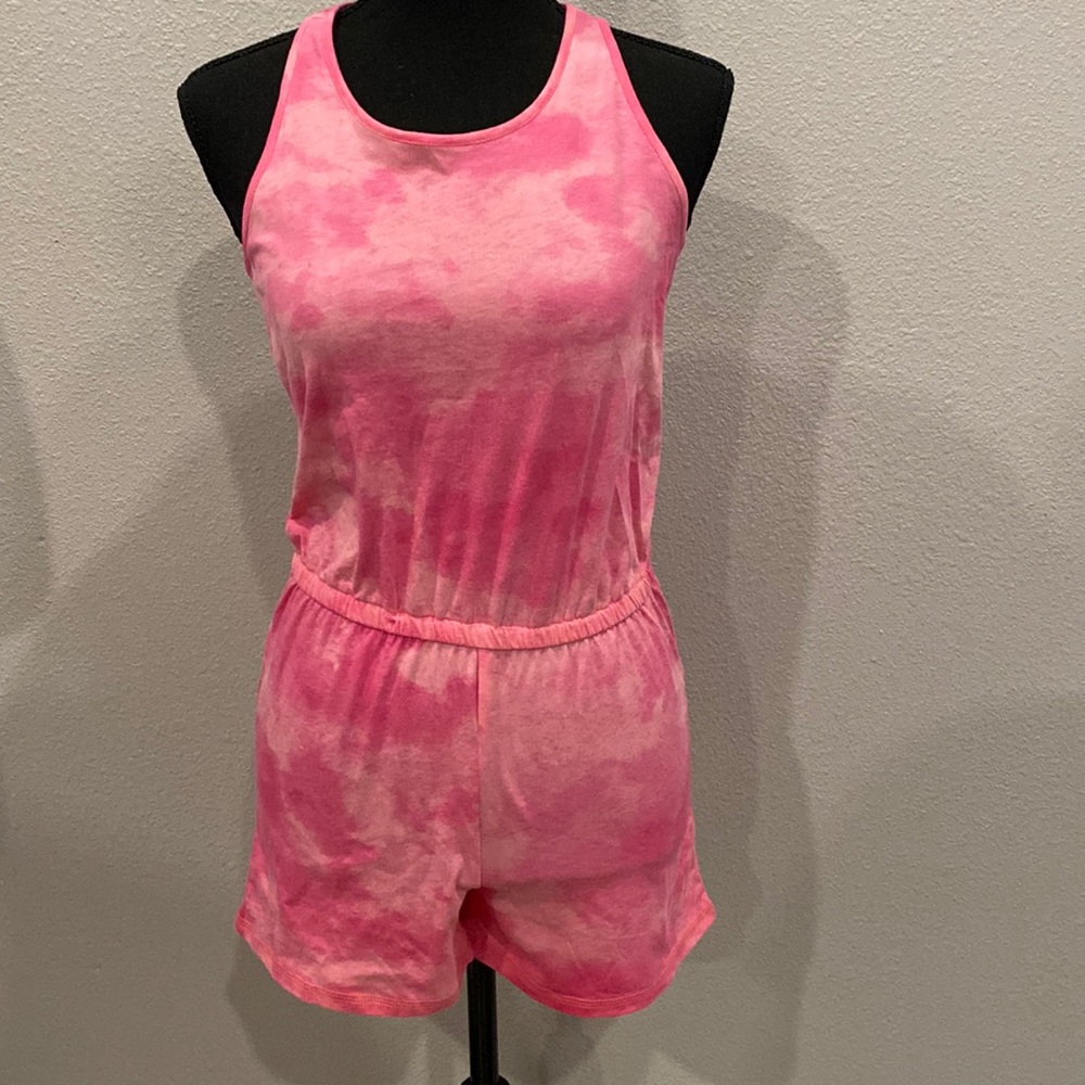 Girls tie dye pink Romper